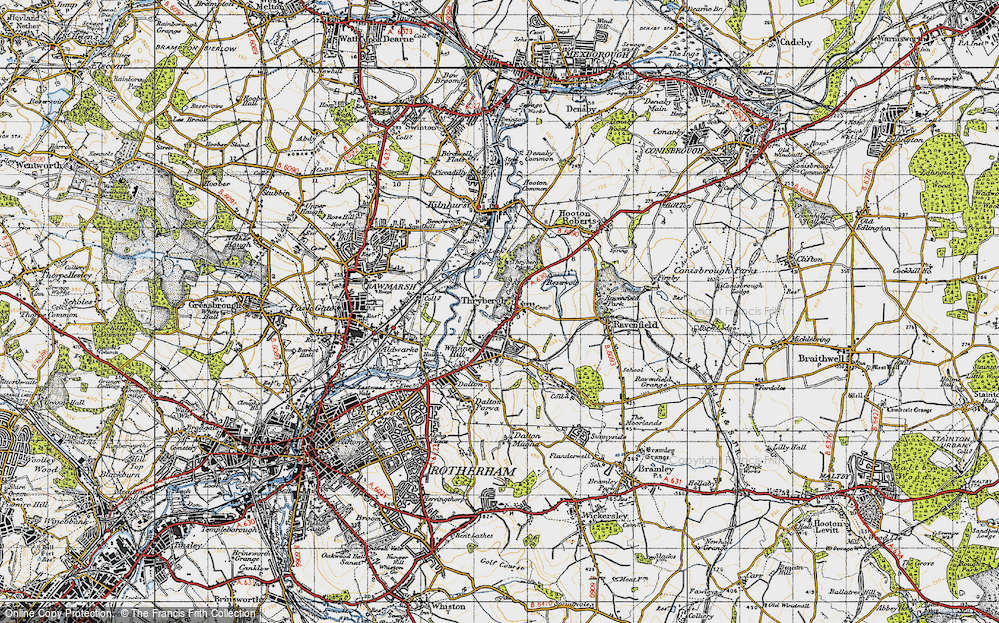Old Map of Thrybergh, 1947 in 1947