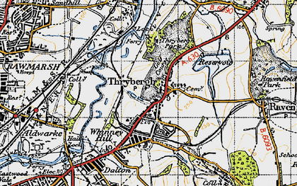 Old map of Thrybergh in 1947