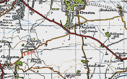 Old map of Thulston in 1946