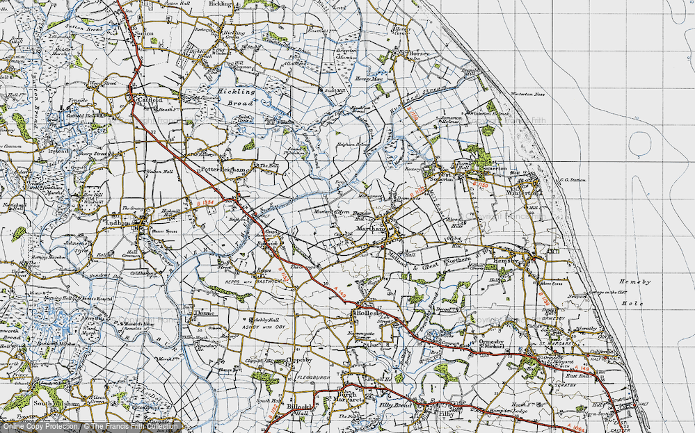 Old Map of Thunder Hill, 1945 in 1945