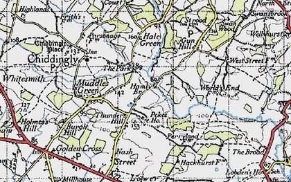 Old map of Thunder's Hill in 1940