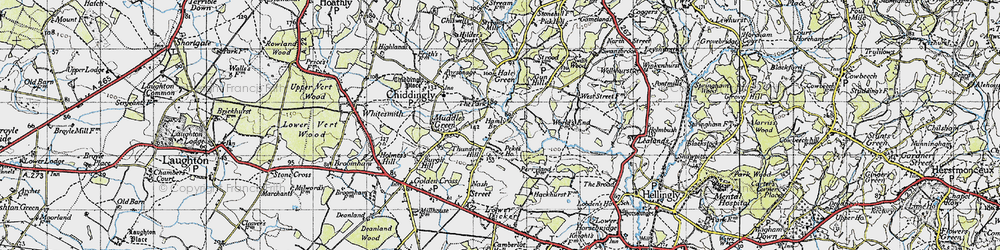 Old map of Thunder's Hill in 1940