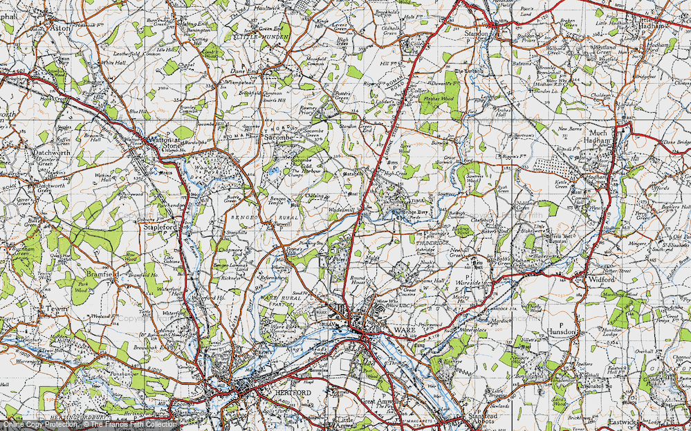 Old Map of Thundridge, 1946 in 1946