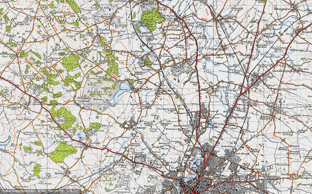 Old Map of Historic Map covering Leicestershire in 1946
