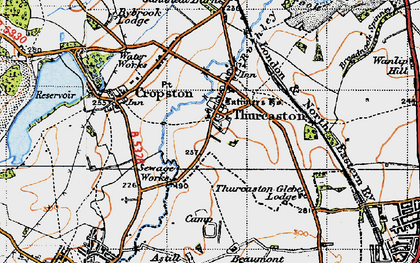 Old map of Thurcaston in 1946