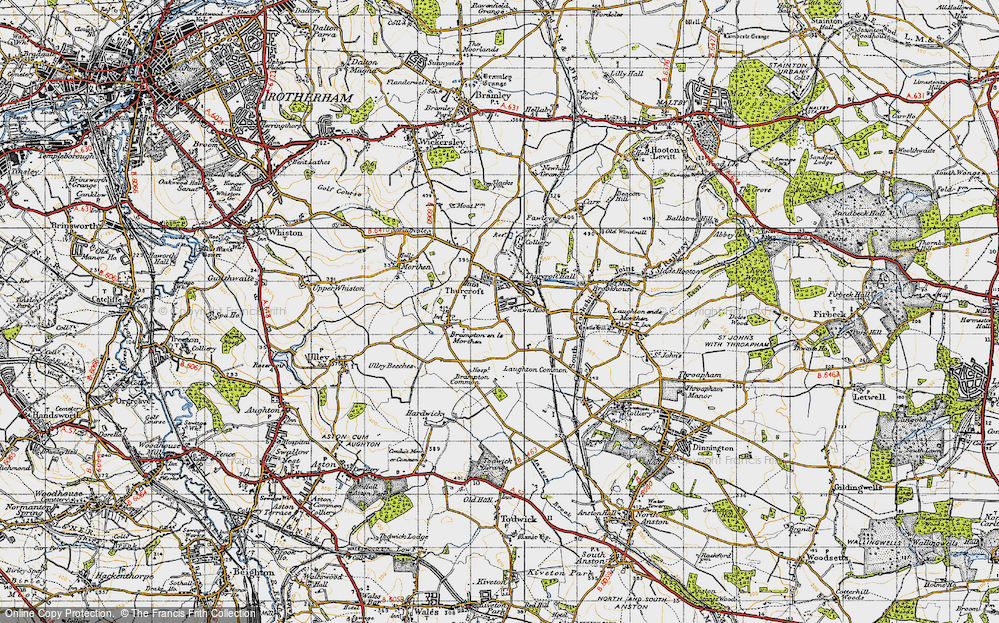 Old Map of Thurcroft, 1947 in 1947