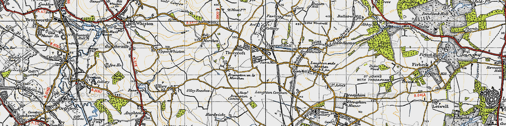 Old map of Thurcroft in 1947