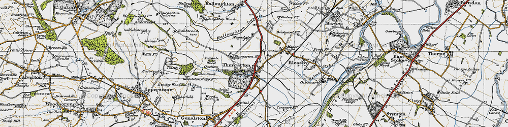 Old map of Thurgarton in 1946