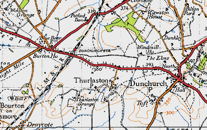 Old map of Thurlaston in 1946