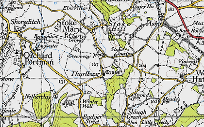 Old map of Thurlbear in 1946