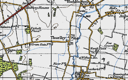 Old map of Thurlby in 1947