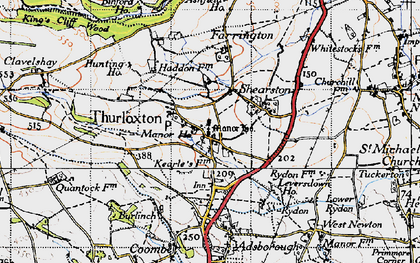 Old map of Thurloxton in 1946