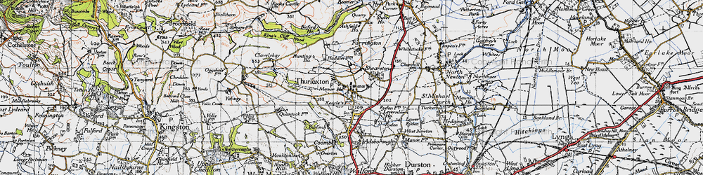 Old map of Thurloxton in 1946