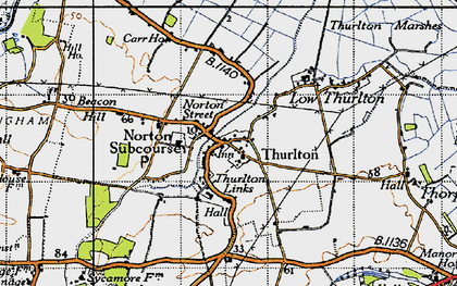 Old map of Thurlton in 1946