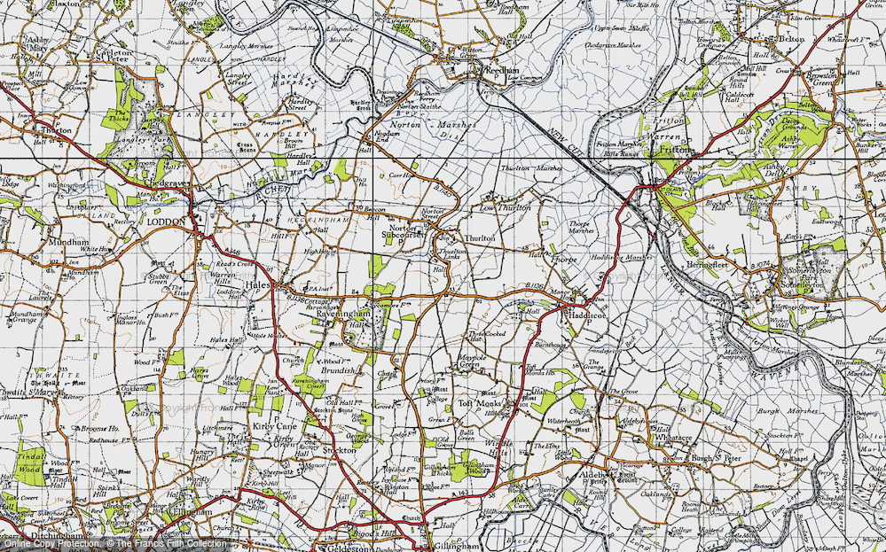 Old Map of Thurlton Links, 1946 in 1946