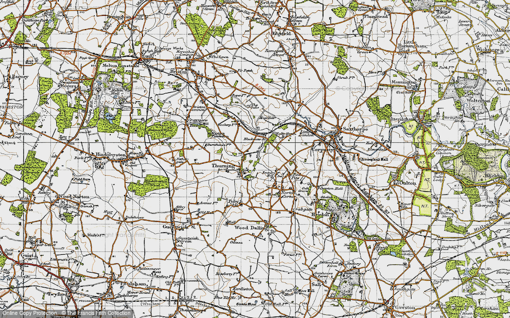Old Map of Historic Map covering Blackwater Br in 1946