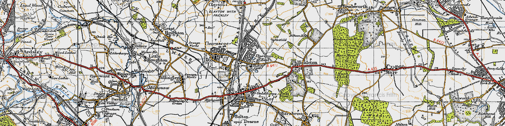 Old map of Thurnscoe East in 1947