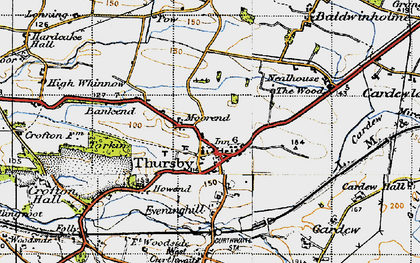 Old map of Thursby in 1947
