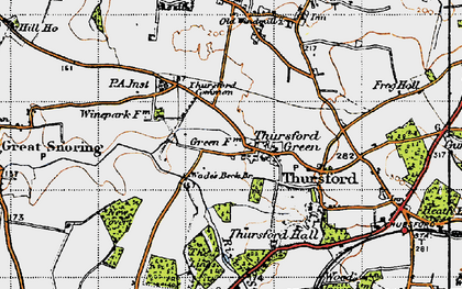 Old map of Thursford in 1946