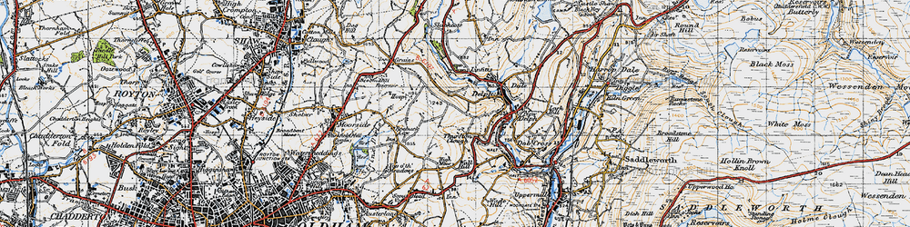 Old map of Thurston Clough in 1947