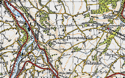 Old map of Thurstonland in 1947
