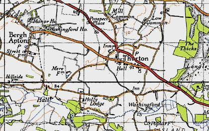 Old map of Thurton in 1946