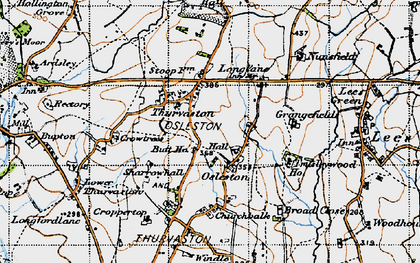Old map of Thurvaston in 1946