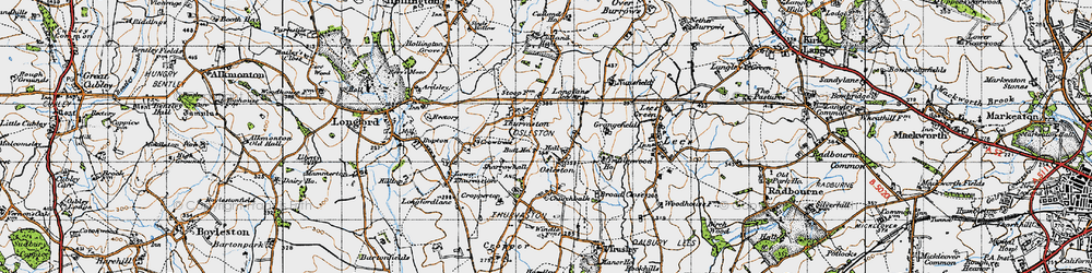 Old map of Thurvaston in 1946