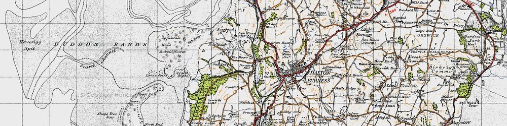 Old map of Thwaite Flat in 1947