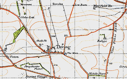 Old map of Octon in 1947