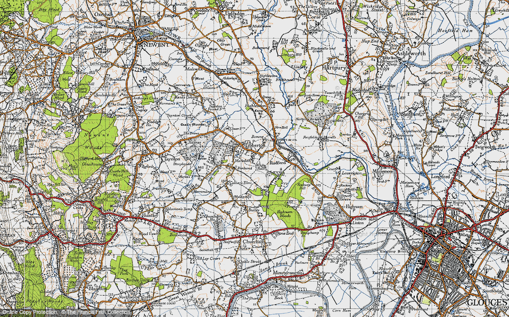 Old Map of Historic Map covering Bovone in 1947