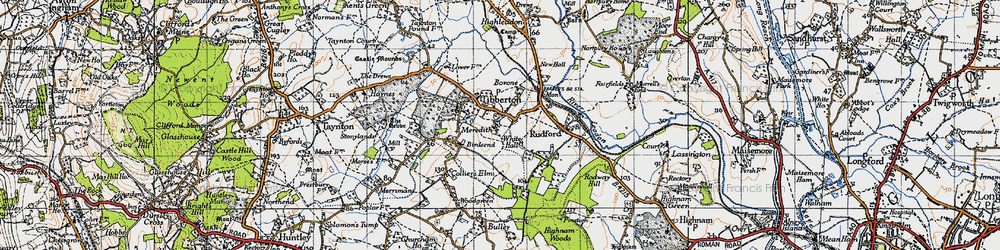 Old map of Birdsend in 1947