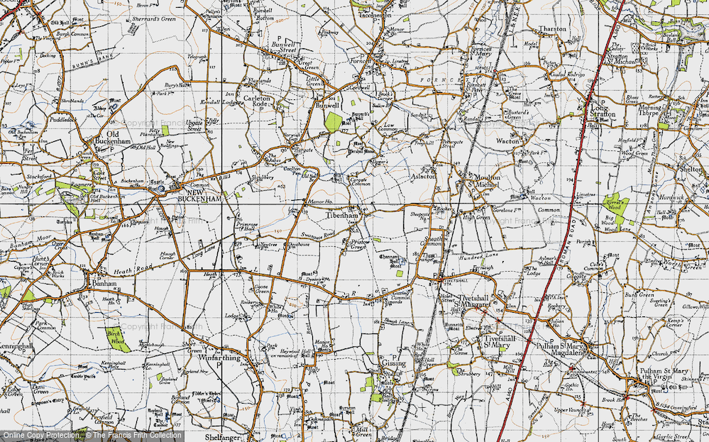 Old Map of Tibenham, 1946 in 1946