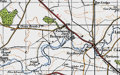 Old map of Tickencote Warren in 1946
