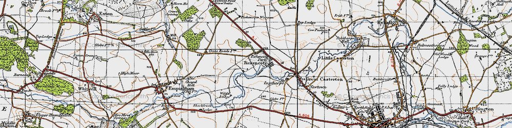 Old map of Tickencote Laund in 1946