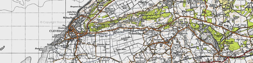 Old map of Tickenham in 1946