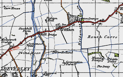 Old map of Tickton in 1947
