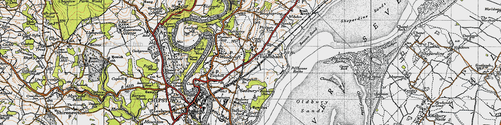 Old map of Tidenham in 1946