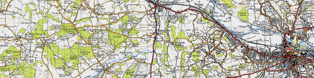 Old map of Tidmarsh Manor in 1947