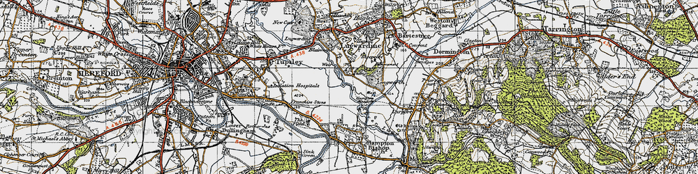 Old map of Tidnor in 1947