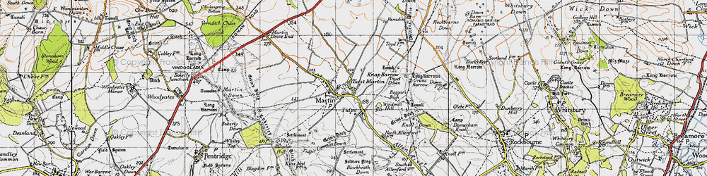 Old map of Tidpit in 1940