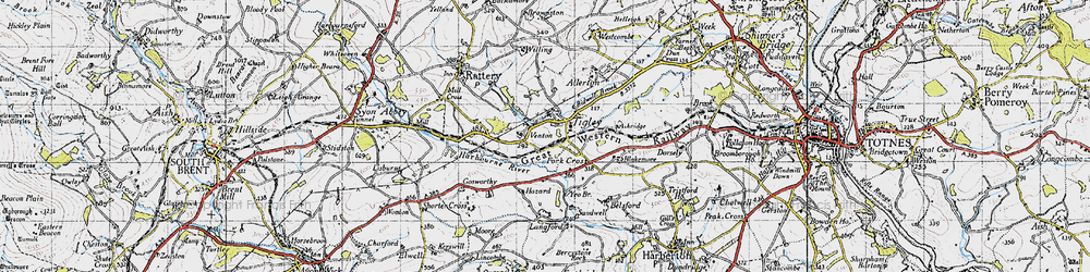 Old map of Bidwell Brook in 1946
