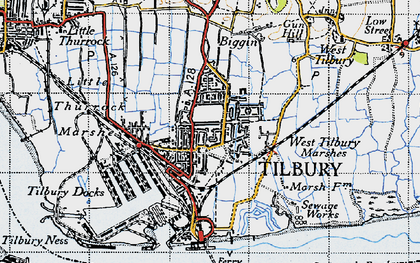 Old map of Tilbury in 1946