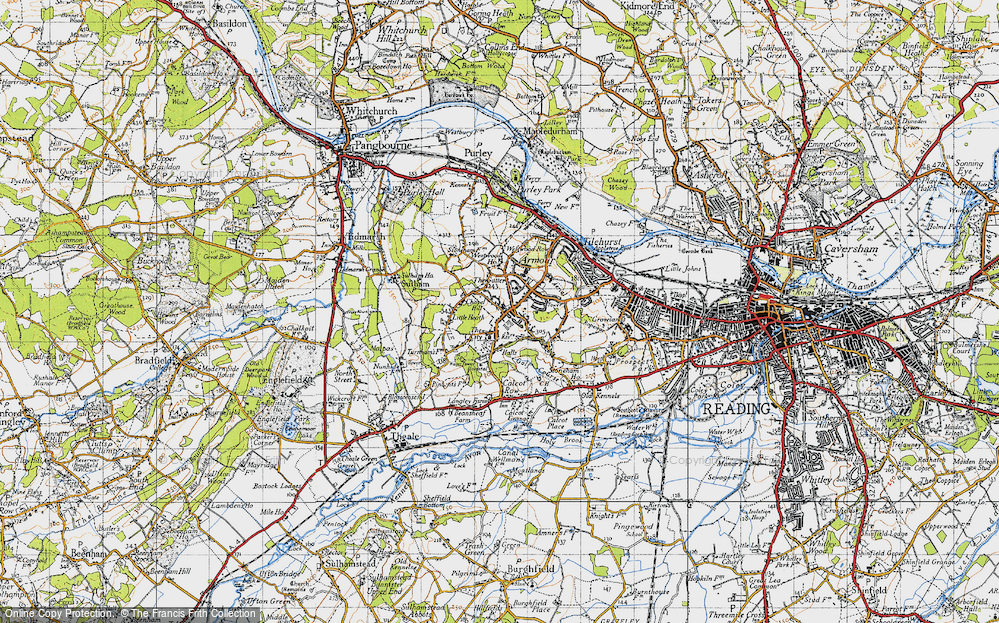 Old Map of Tilehurst, 1945 in 1945