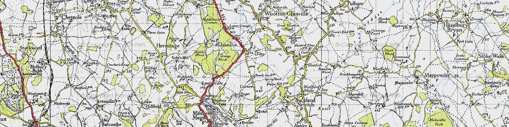 Old map of Tiley in 1945