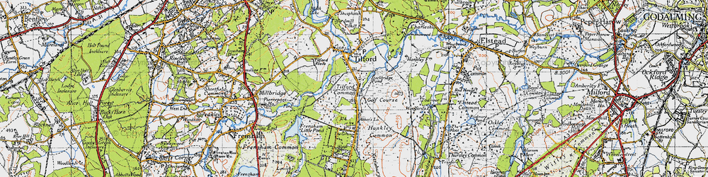 Old map of Tilford Common in 1940