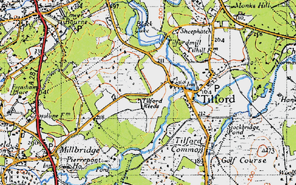 Old map of Tilford Reeds in 1940