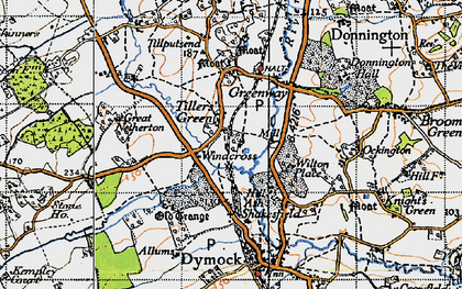 Old map of Tillers' Green in 1947