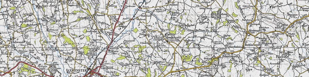 Old map of Tillworth in 1945
