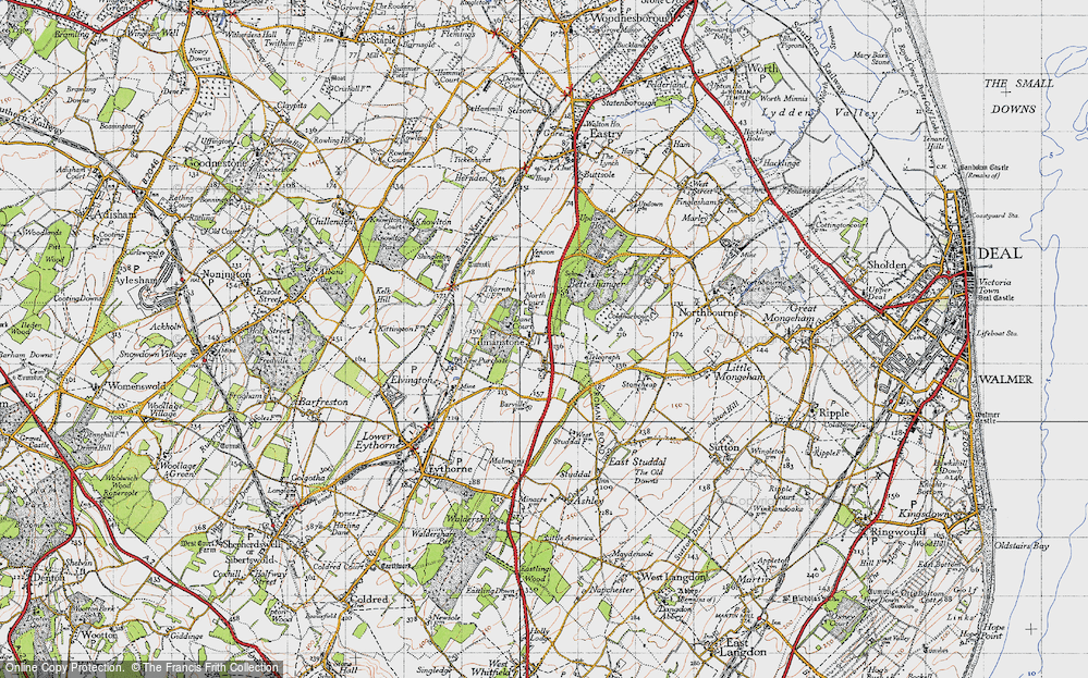 Old Map of Tilmanstone, 1947 in 1947